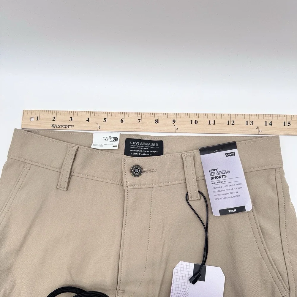 Levis XX Chino Tech Shorts Men's 29 Beige Stretch Cooling Quick DryUPF 50+